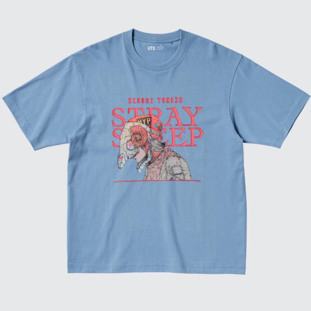 Uniqlo UT Kenshi Yonezu Stray Sheep Graphic Tee T-Shirt Men Large Blue Anime New